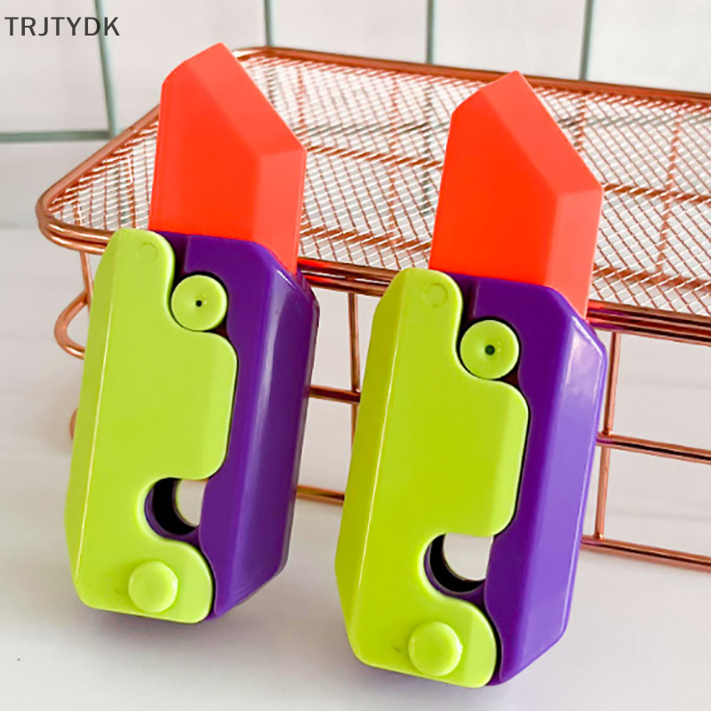 TRJTYDK Nổ 3D trọng lực dao cà rốt dao giải nén thẻ đẩy đồ chơi nhỏ 3D in trọng lực dao cà rốt dao mượt