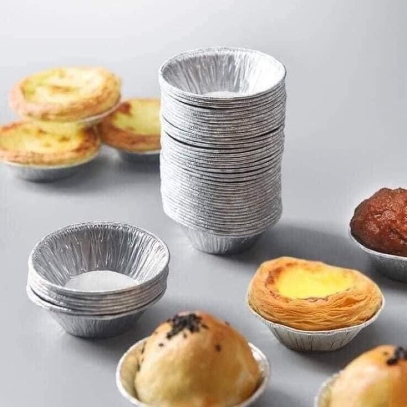 50 Đế giấy bạc bánh tart dùng 1 lần