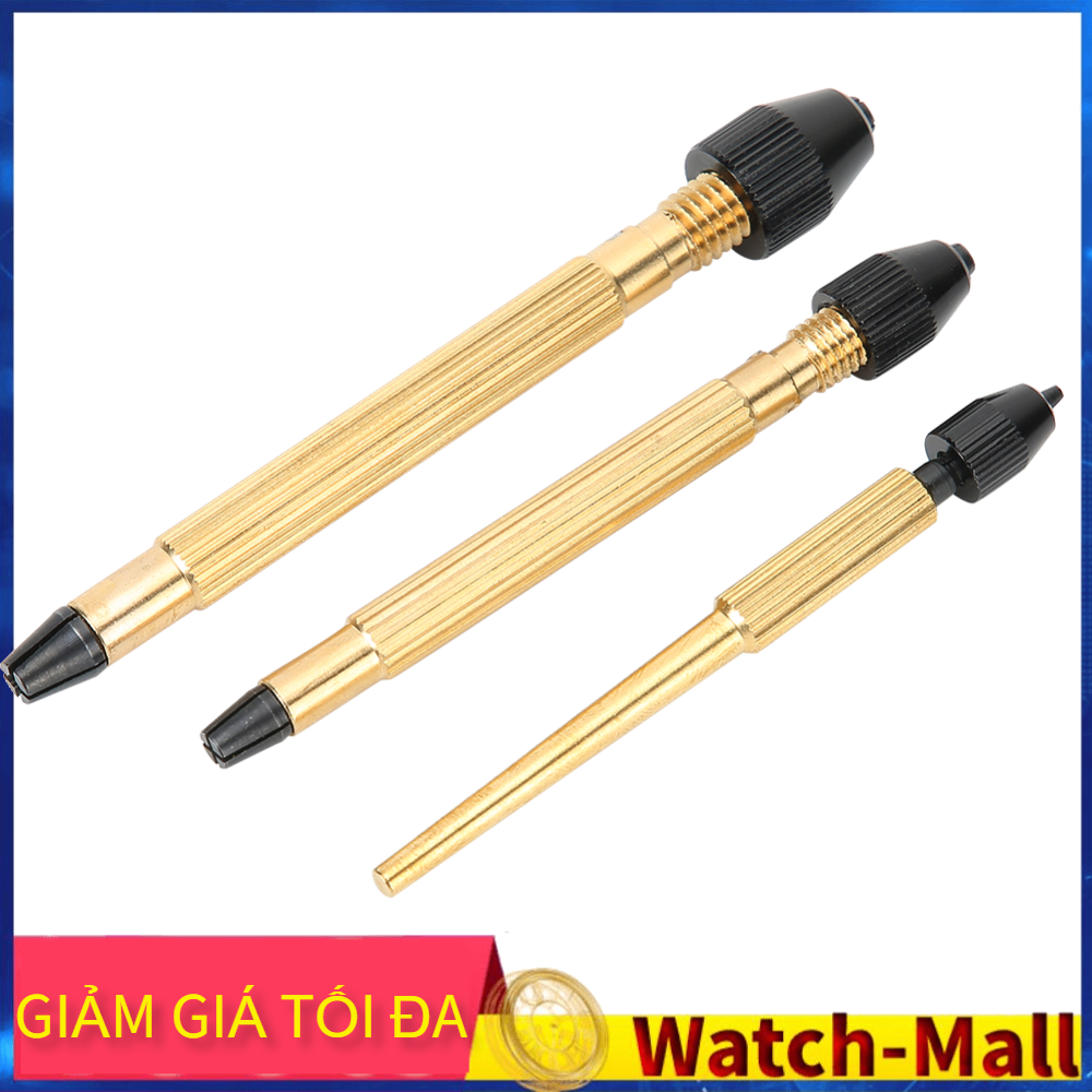 3pcs Copper Pin Vise Twisted Drill Bit Hand Drill Watch Repairing Tool Accessory