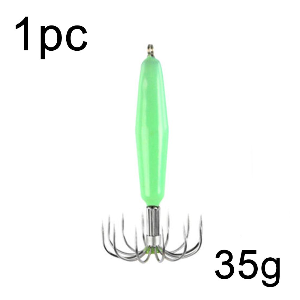 5xstainless Steel Luminous Squid Jig Hook Barrel Umbrella Octopus Hook  5.4cm