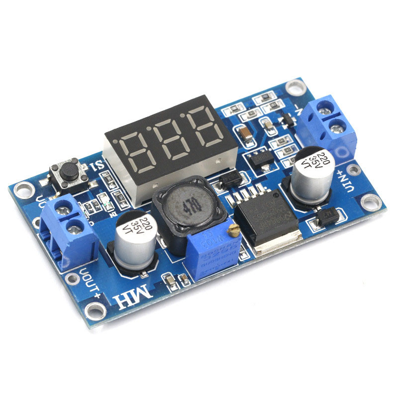 Lm2596 Buck 3A Điện áp DC-DC có thể điều chỉnh bước xuống mô-đun điện + vôn kế đèn LED