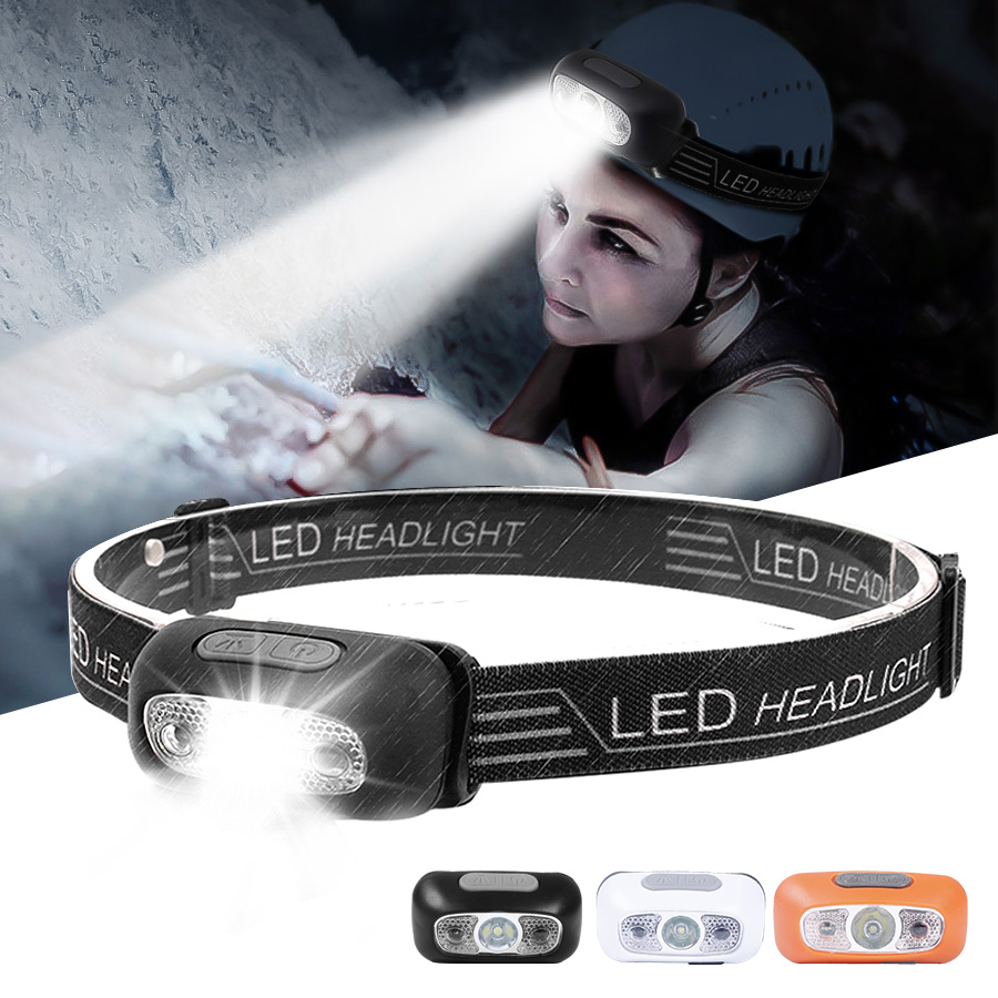 Đèn Pha LED Sạc Được Mini Đèn Pha Cảm Biến Chuyển Động Cơ Thể Đèn Pin Cắm Trại Đèn Đội Đầu Đèn Pin Có USB