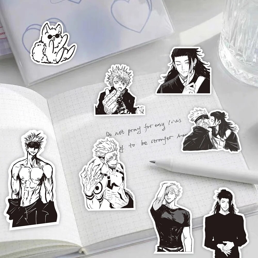 10/30/60%20s%20Jujutsu%20Kaisen%20Anime%20Stickers%20Black%20White%20Cartoon%20Decals%20DIY%20Decoration%20Scrapbooking%20Laptop%20Phone%20Stationery%20Kid%20Toy%20-%20Image%205