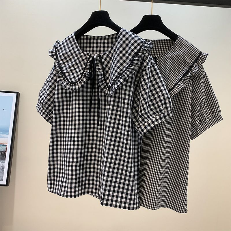 (47-90 KG) ÁO CARO ĐEN CỔ BÈO, CHẤT SILK COTTON MÁT, FORM BASIC DỄ MẶC, CHE KHUYẾT ĐIỂM TỐT