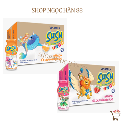 Thùng 48 Chai Sữa Chua SuSu Vinamilk 80ml ( Hương Dâu/ Hương Cam)