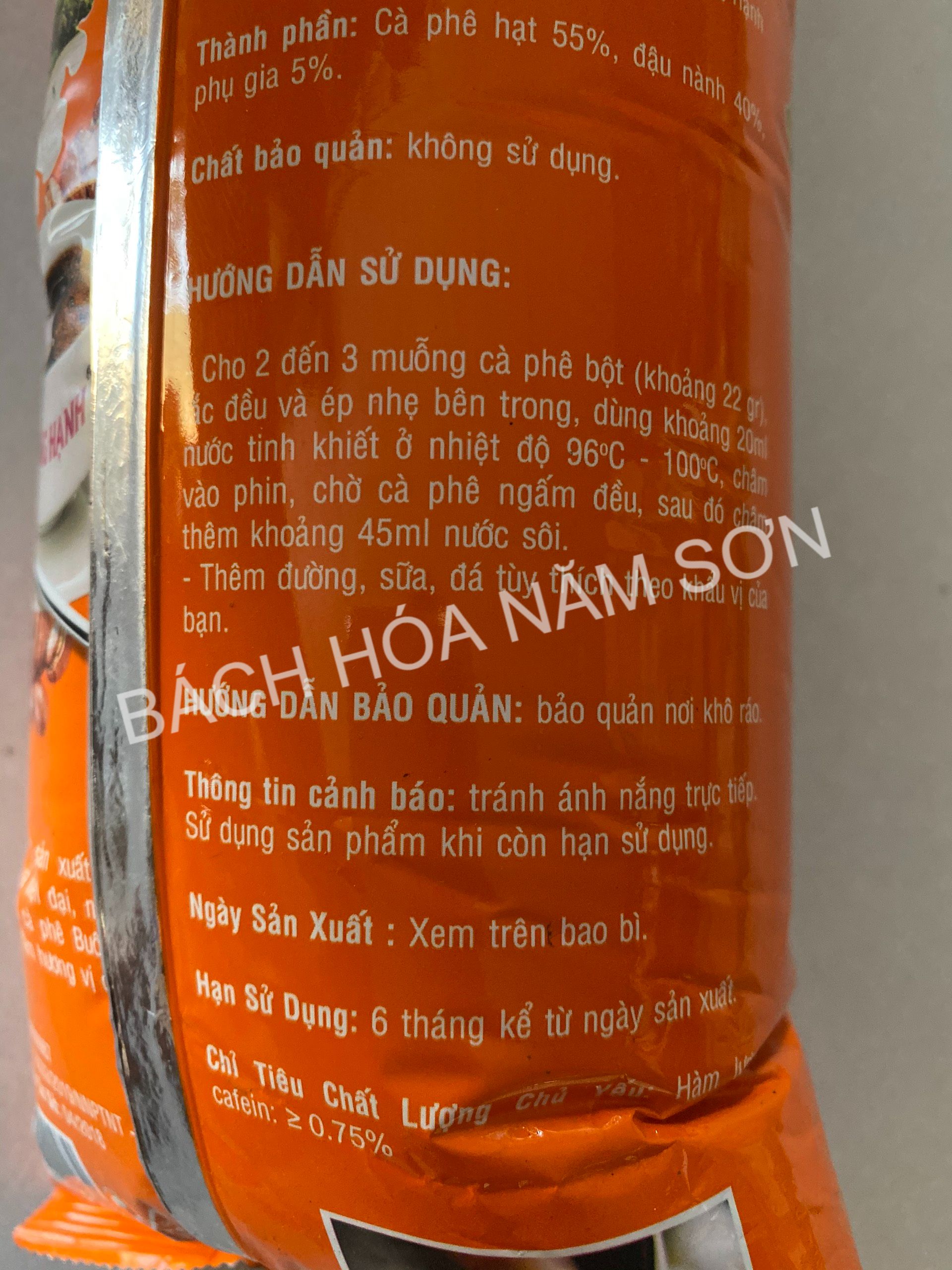 CÀ PHÊ PHA PHIN HỒNG HẠNH - ĐẬM ĐÀ GÓI MÀU CAM 500G