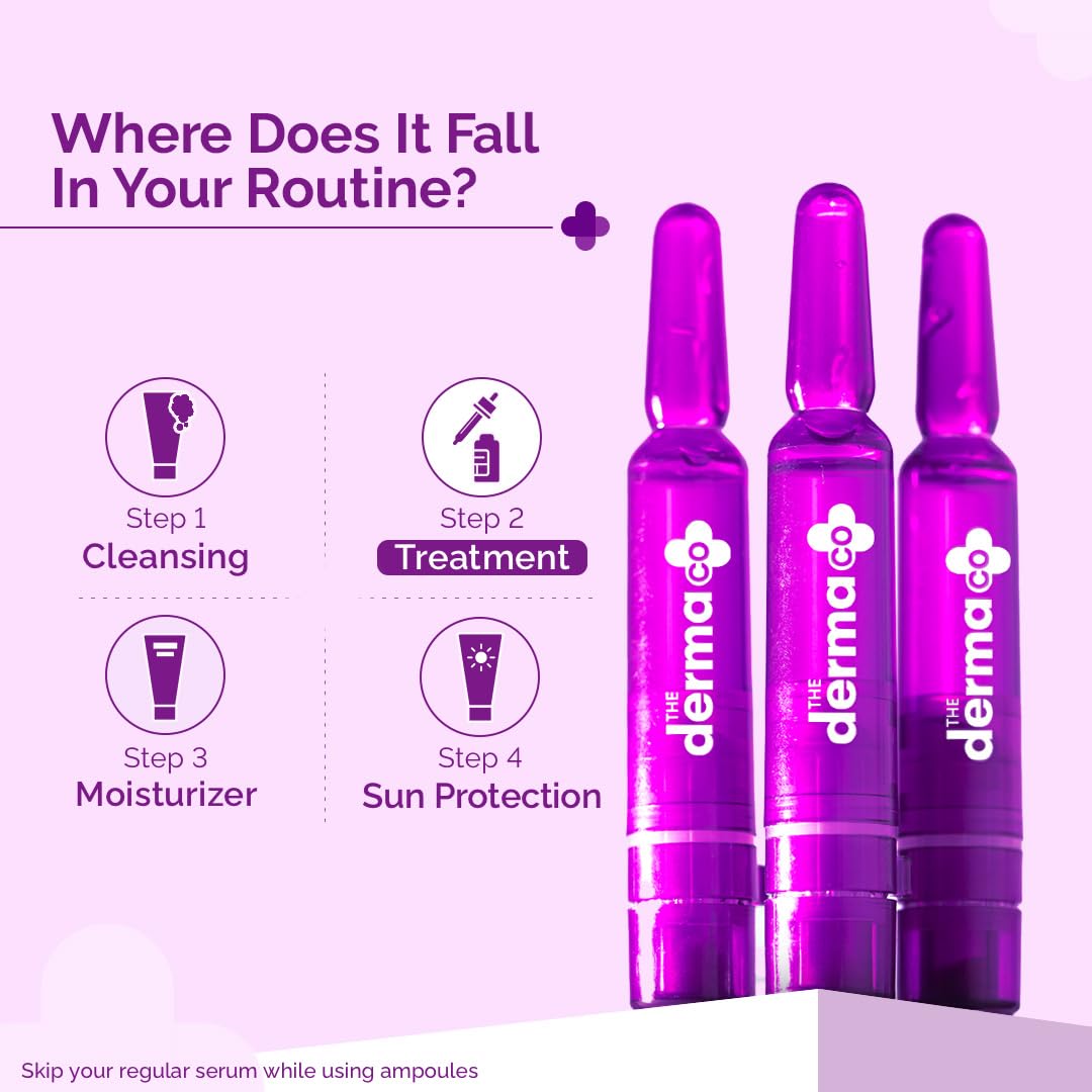 The Derma Co 15% Vitamin C Serum Intense Brightening Ampoule Kit|Radiant & Glowing Skin In 7 Days|7 Fresh Mix|Brightening For Dull Skin|Most Potent Vitamin C (L-Ascorbic Acid)|Ferulic Acid - 14 Ml. 