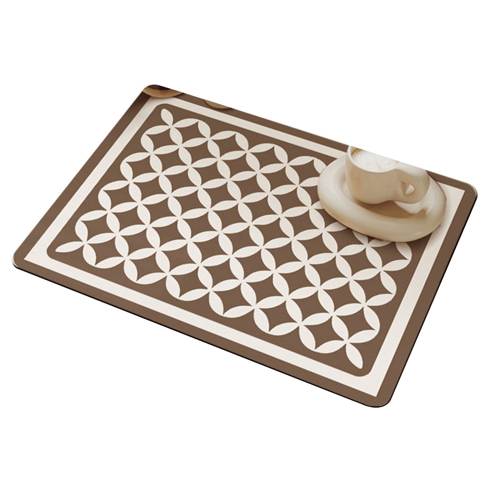 TuPAC24 Kitchen Draining Mat Foldable Dinnerware Draining Mat Geometric Kitchen Drying Mat Super Absorbent Anti-slip Multi-functional Placemat Coffee Maker Pad Quick-drying Wear Resistant