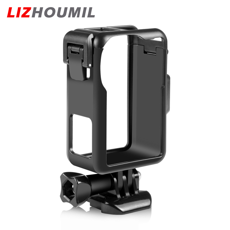 LIZHOUMIL Camera Frame Cage Action Camera Mount Housing Case Shell With Adapters Compatible For DJI Osmo Action 3 4