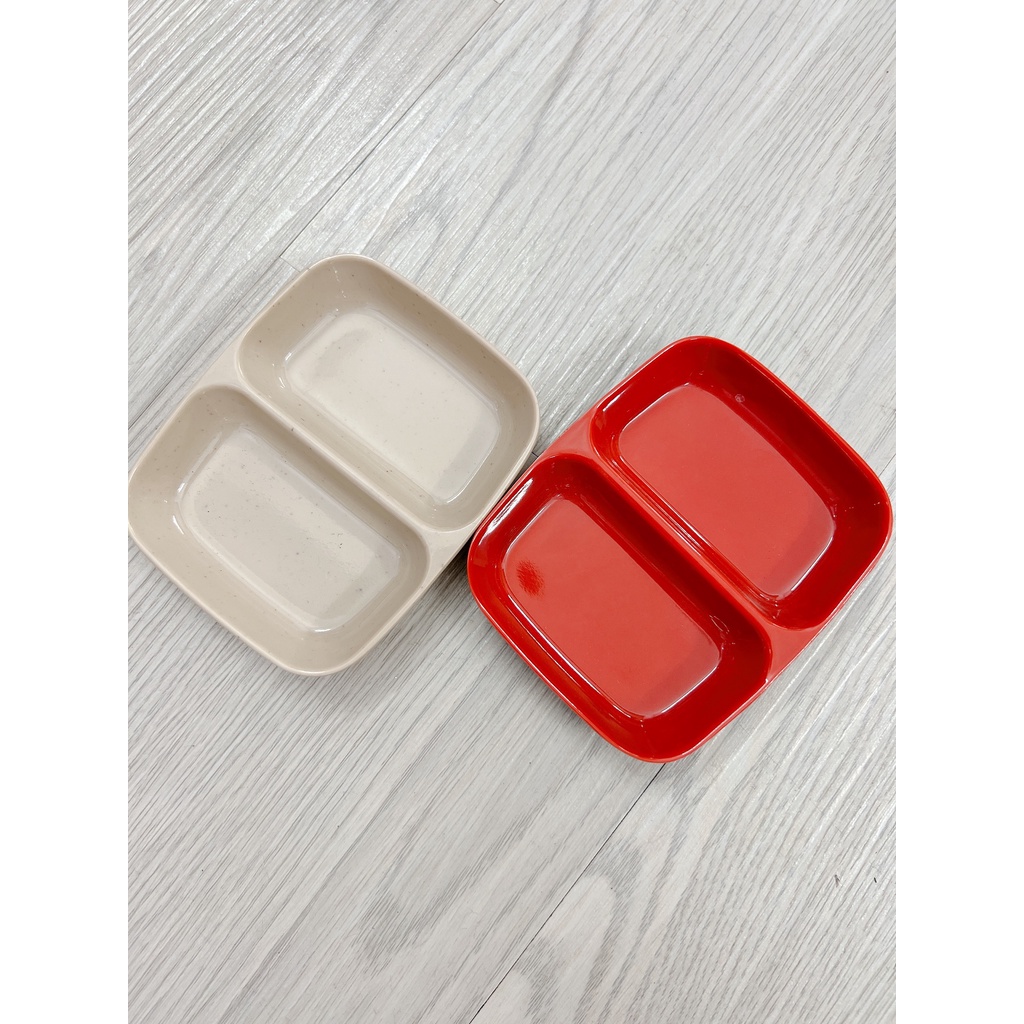 COMBO 10  Chén Nước Chấm 2 Ngăn Nhựa Melamine Cao Cấp FATACO