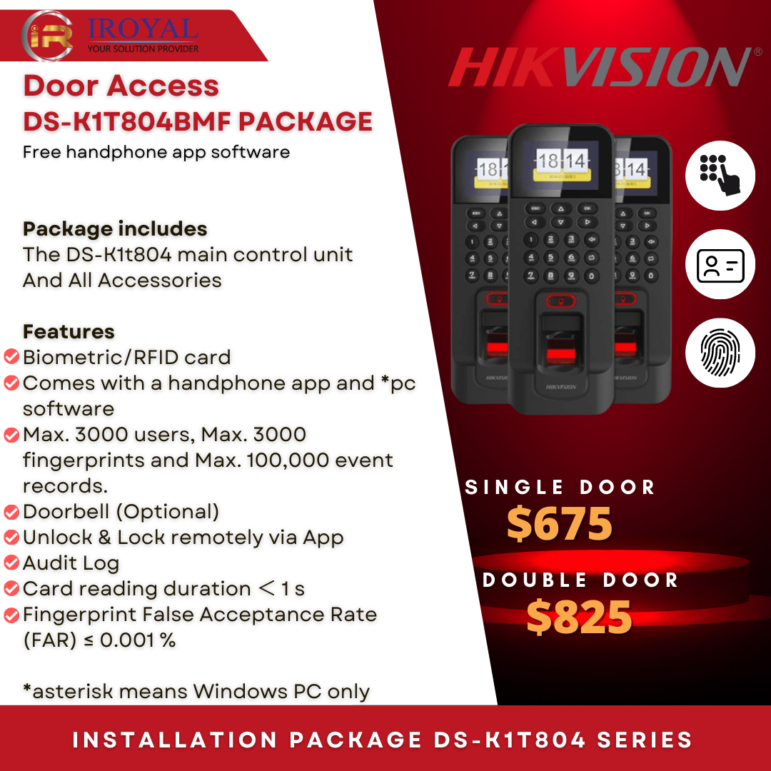 Hikvision Single / Double Leaf Door Fingerprint Biometric Terminal