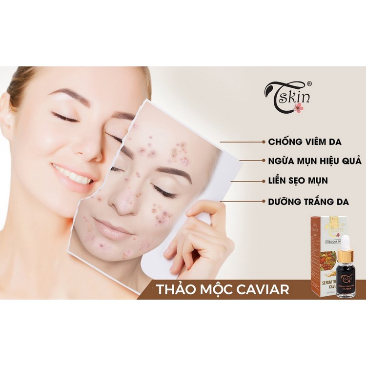 Serum dưỡng trắng da mờ thâm mụn căn bóng da Caviar 10ml