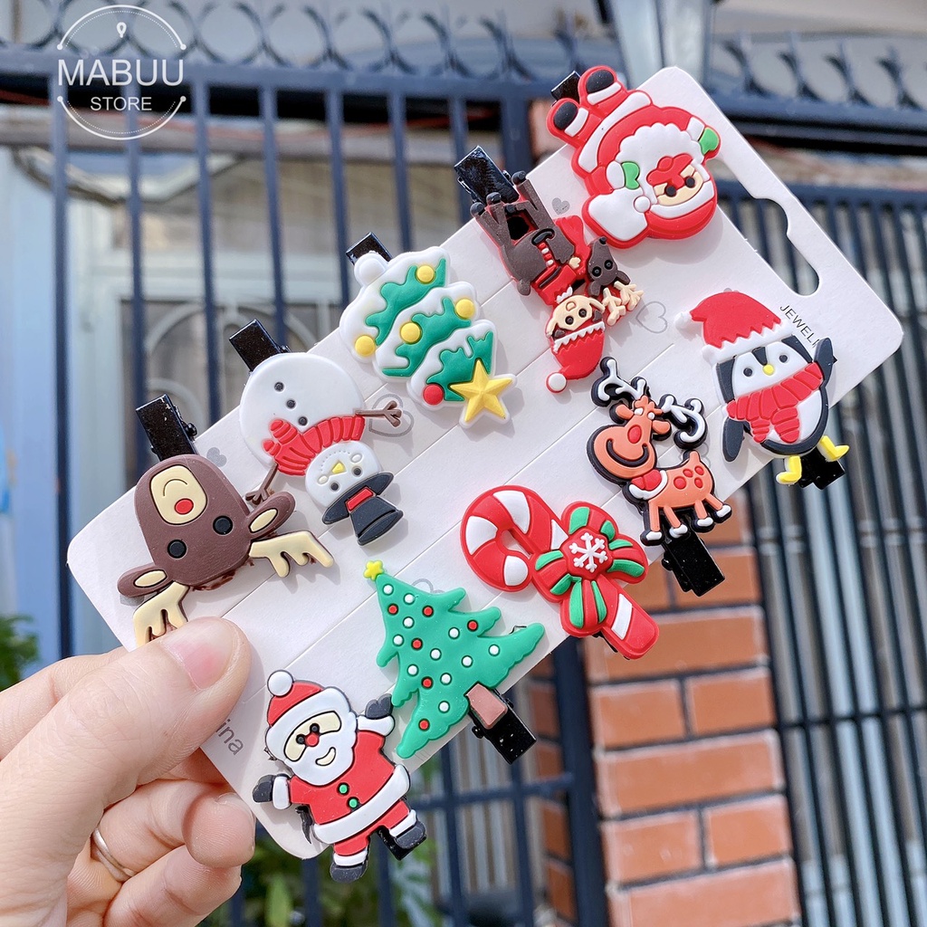 Set 10 kẹp tóc hình hoạt hình đáng yêu cho bé gái