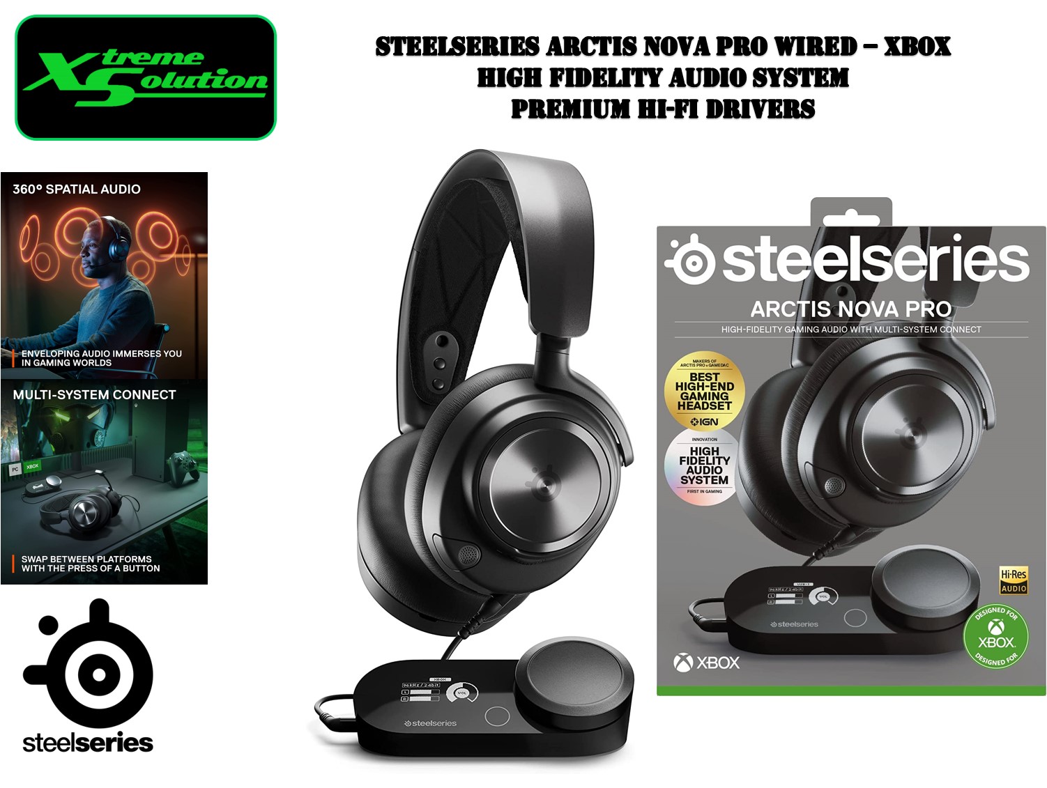 SteelSeries Arctis Nova Pro Wired for Xbox Premium HiFi Drivers Hi