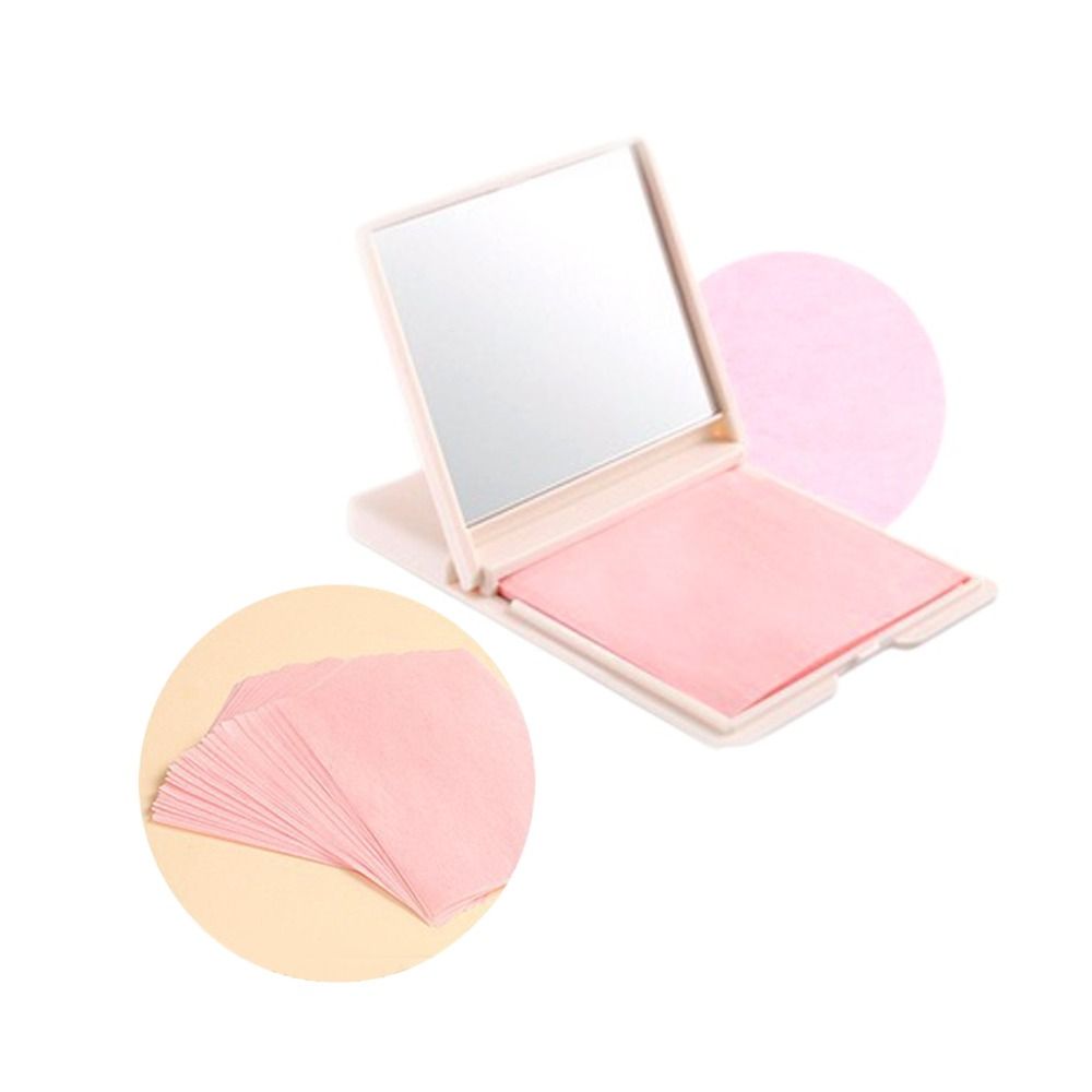 PHANT 250Pcs Green Tea Oil Removal with Mirror Case Skin Care Face Cleanser Wipes Oil Control Face Oil Blotting Sheets Oil Control Film Matting Tissue Facial Absorbent Paper