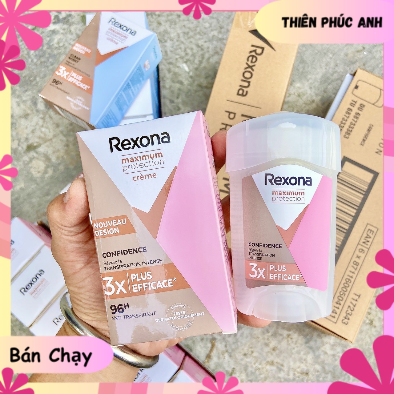 Lăn dạng kem khử mùi rexona 45ml khử mùi , trắng da , khử thâm , kiềm mồ hôi