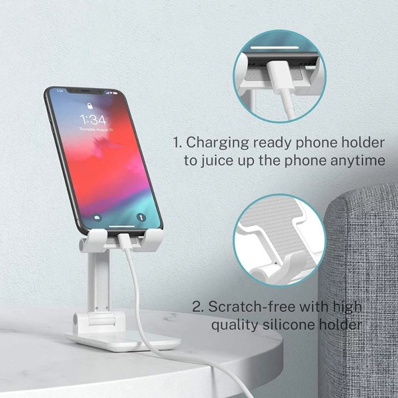 KIPRUN Universal Phone Stand Tablet Phone Holder Desktop Tablet Holder Table Cell Foldable Extend Support Desk Mobile Phone Holder Stand For Android iPhone iPad Adjustable