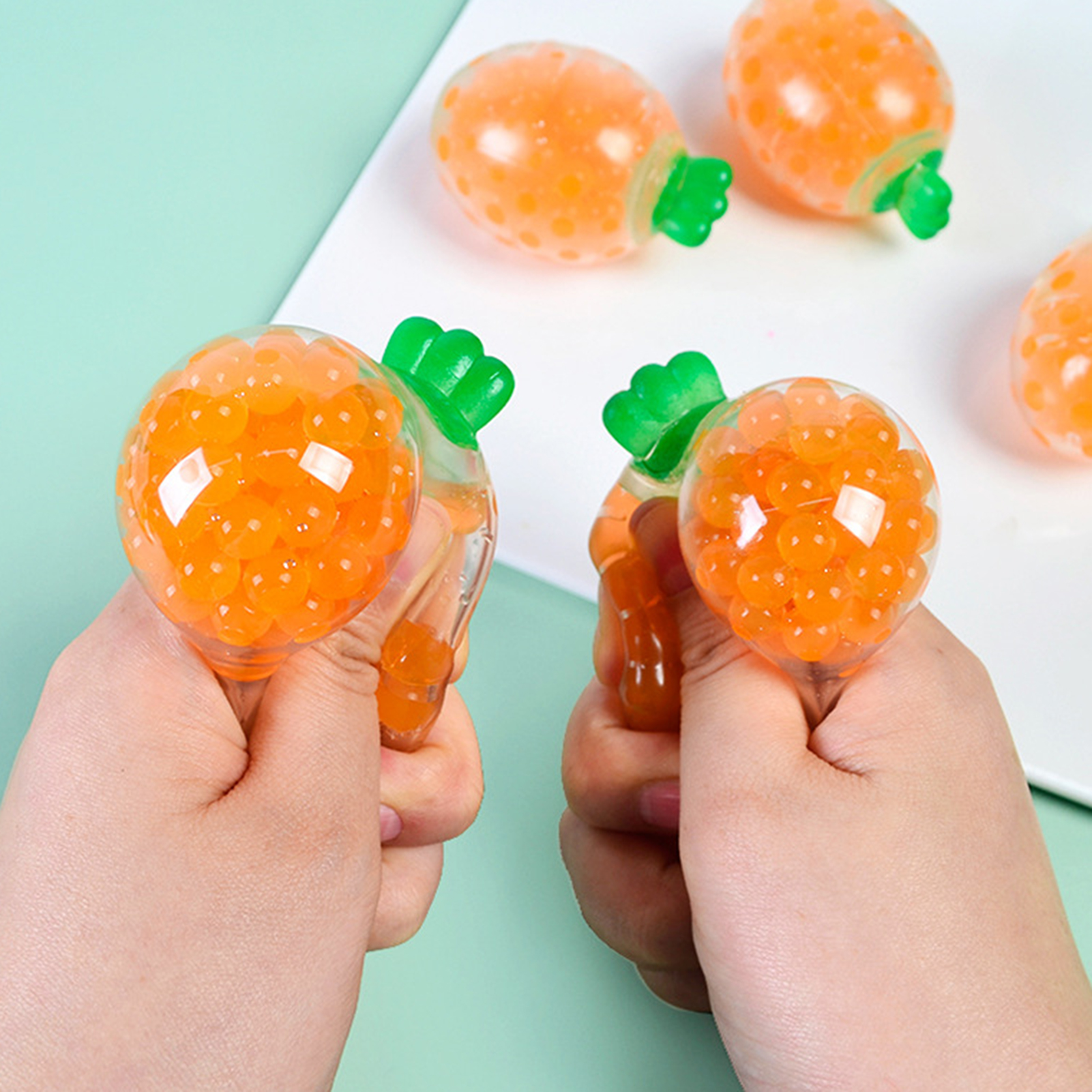 Anxiety Relief Toy Stress Relief Carrot Squeeze Toy Soft Tpr Rebound Grape Ball for Sensory Play Venting Decompression Fun Vegetable Pinch Toy