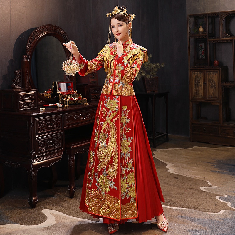 new asian dress designs New Chinese style [Spring is not wrong] Butterfly cold jacquard embroidery women's improved daily dress