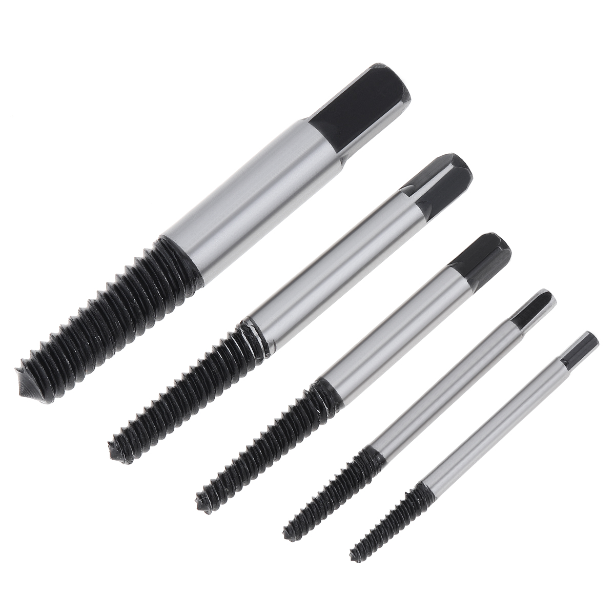 5pcs Screw Extractors Center Drill Bits Guide Set Broken Damaged Bolt Remover Hex Shank And Spanner Removal Speed Easy Set