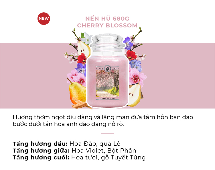 Combo Đèn Lồng Đốt Nến & Nến hũ Goose Creek 680g