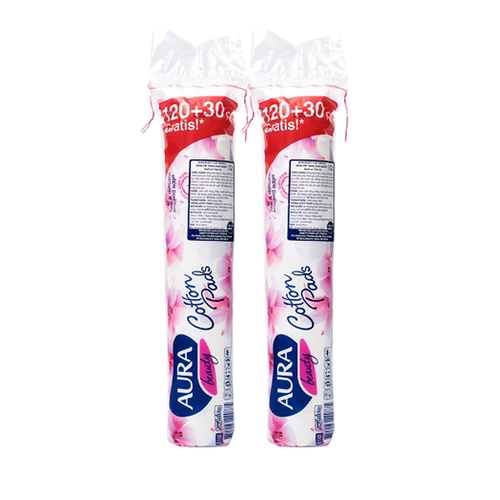 Combo 2 Bông tẩy trang Aura 150 miếng