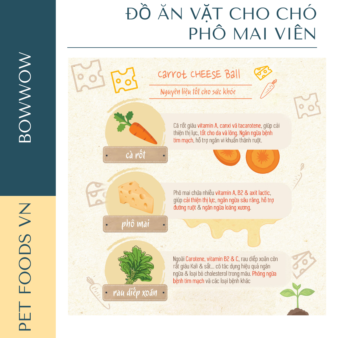 Phô mai viên cho chó BOWWOW 100g