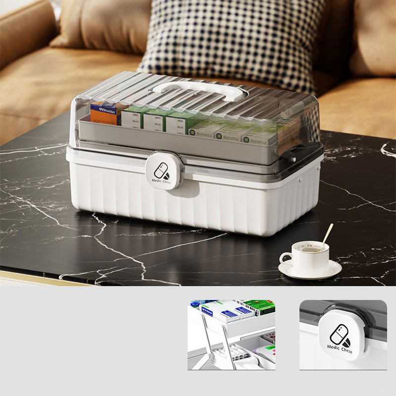 KS Medical box Multi-layer large capacity outdoor portable first aid kit Medical storage box Plastic storage box