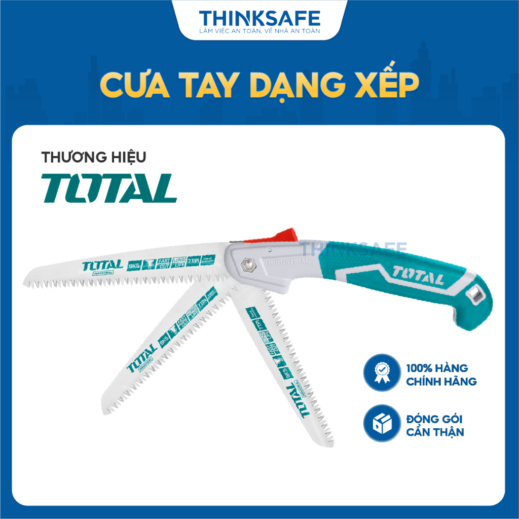 Cưa cầm tay dạng xếp Total THFSW18026 kích thước 7 inch 180mm chất liệu Mn65 cao cấp cắt nhanh cưa gỗ Total chính hãng