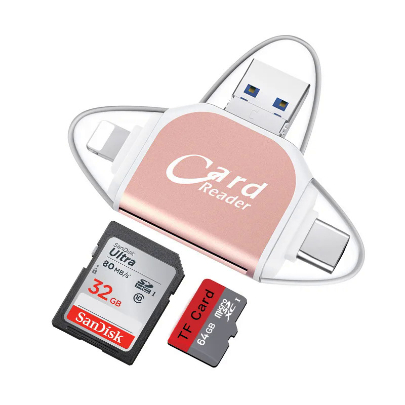 4in1 sd tf thẻ nhớ otg adapter cho android osx windows linux usb a8 pinmicroloại c để sd tf đầu đọc thẻ chuyển đổi