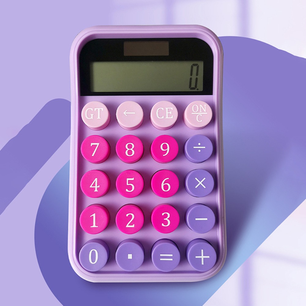 MMLUCK Mechanical Keyboard Candy Colour Silent Calculator Dual Power Supply 10-digit Accounting Learning Calculator Stationery Office Supplies Kawaii Mechanical Keyboard Calculator Do Office Work