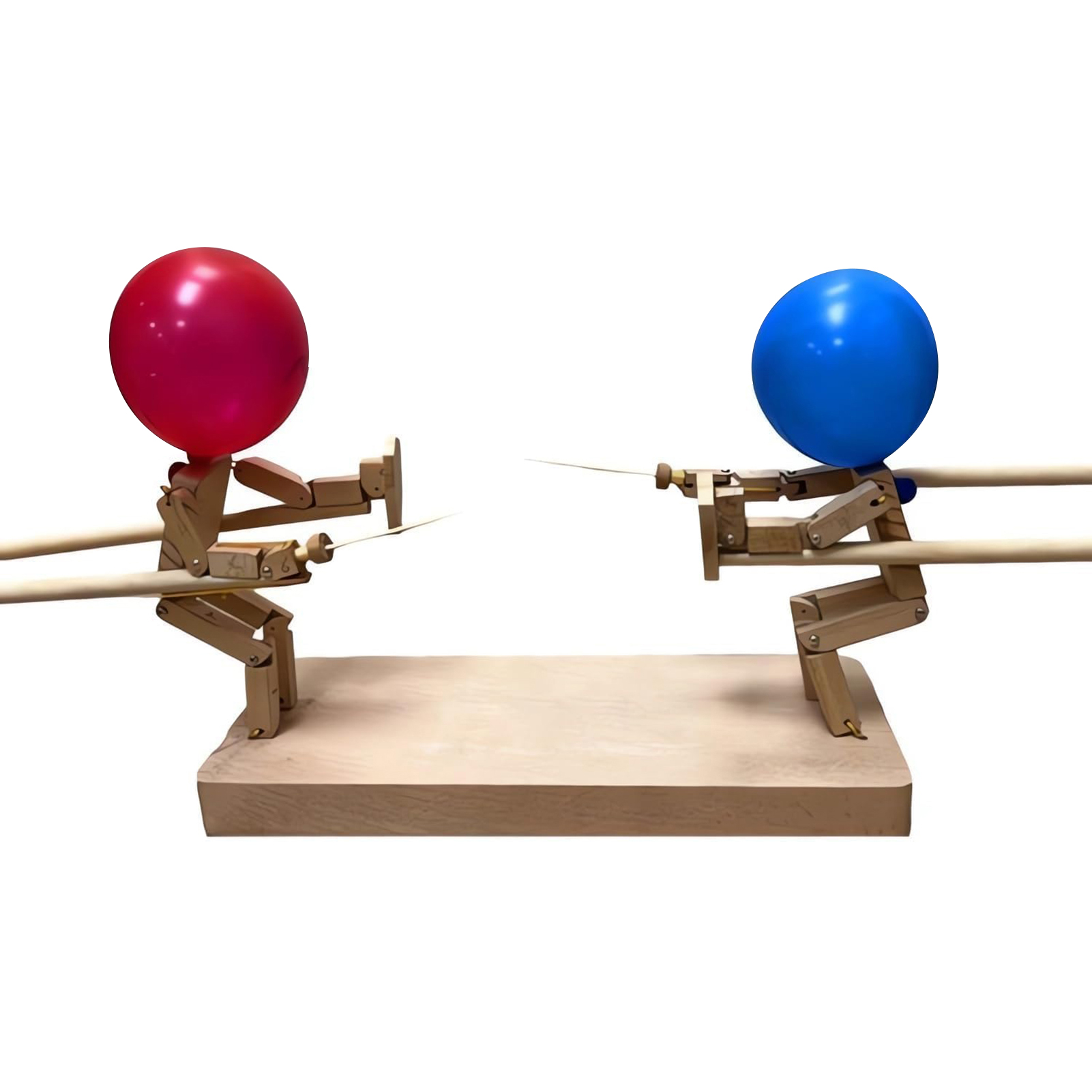 Balloon Bamboo Battle Game Fast-paced Balloon Battles Fast-paced Bamboo Battle Balloon Game with Wooden Fencing Puppets Thrilling Balloon Fight Fun Toy