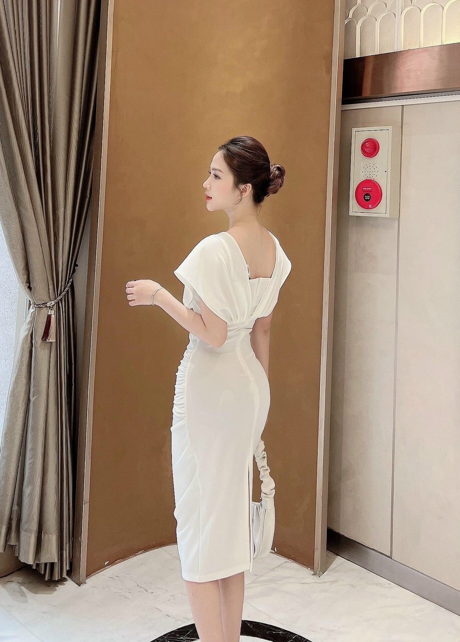 Đầm nữ body có mút ngực kiểu đầm dự tiệc sang trọng thanh lịch ba màu đầm trắng, đỏ, đen thời trang thiết kế LANCHI