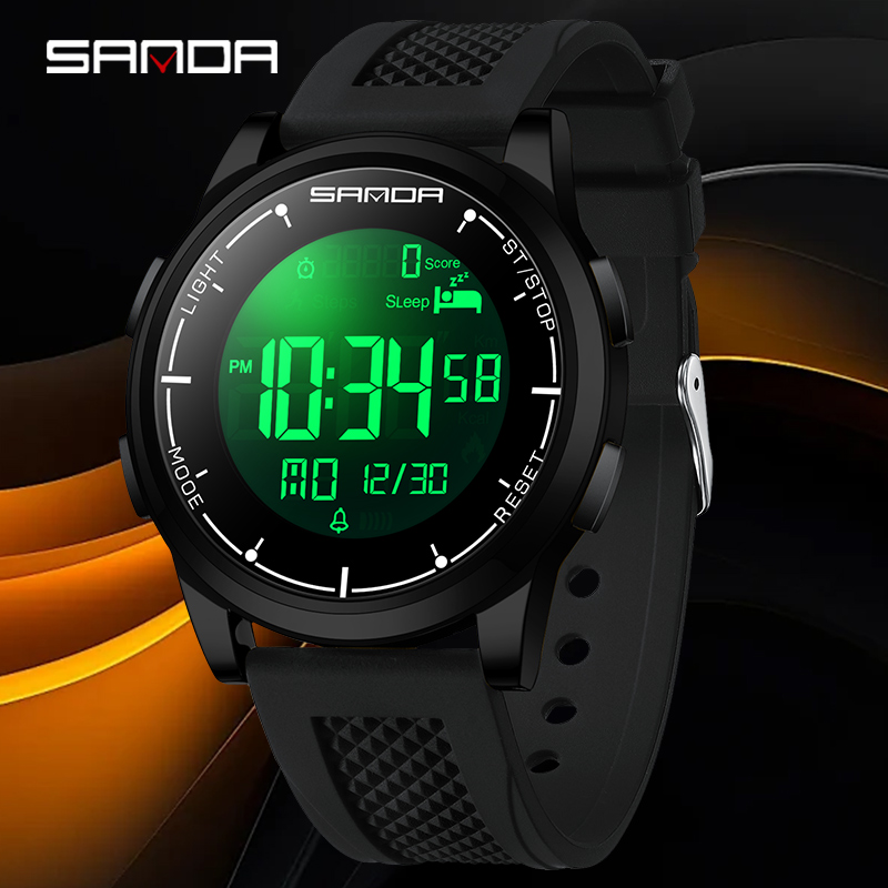 SANDA New Multifunctional Sports Watch for Teenagers with Trendy Design and Waterproof Men's Watch SD9064-2. 