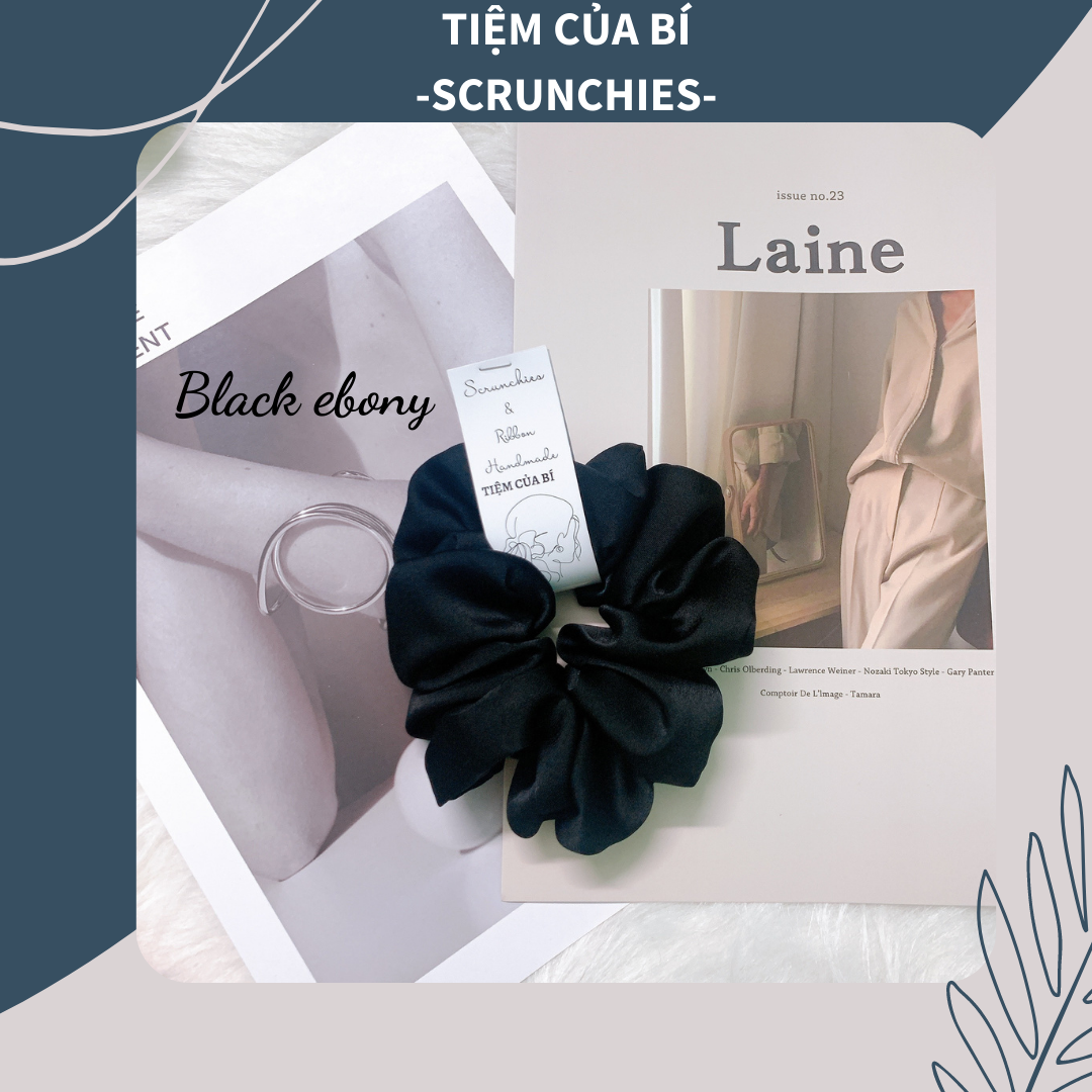 [Hàng thiết kế] Scrunchies cột tóc handmade size to vải lụa cao cấp