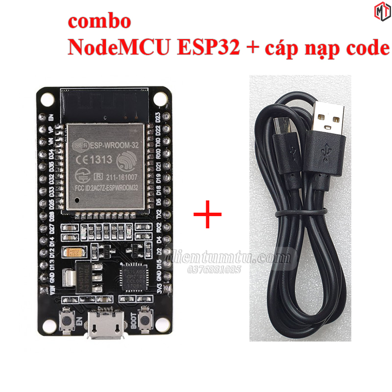NodeMCU ESP32 Wifi BLE - CP2102 - WiFi 2.4GHz + Bluetooth BLE