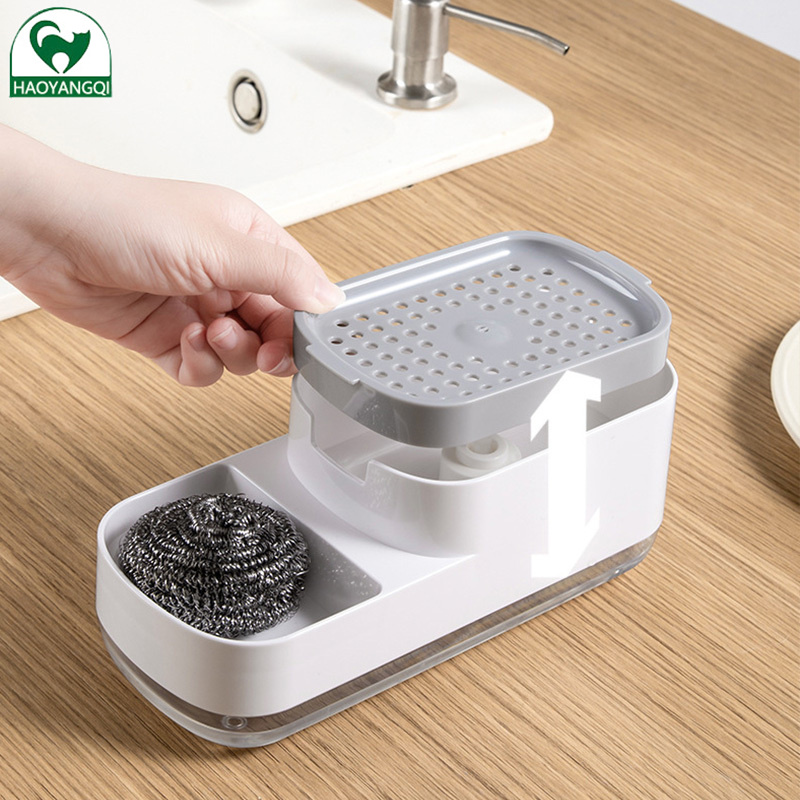 Soap dish Kitchen dishwashing detergent dispenser bottle press soap bubbler automatic liquid feeder press soap box