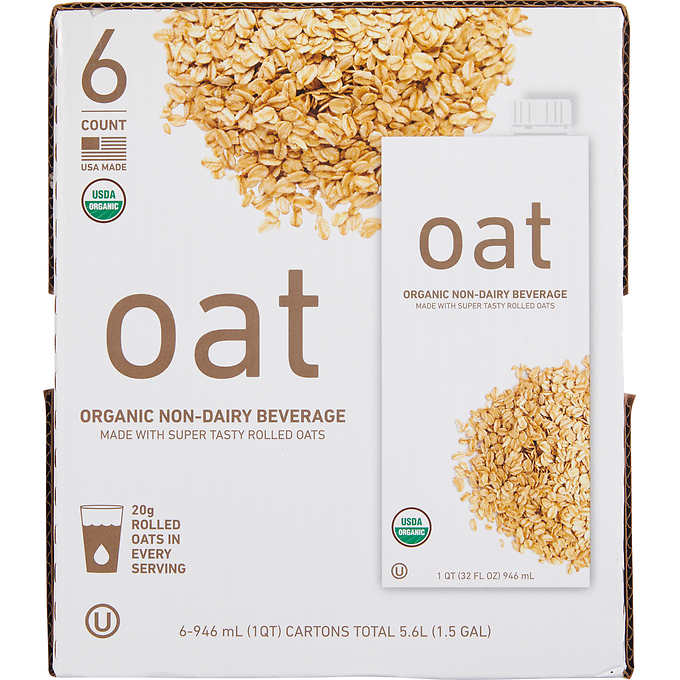 Date 7/06/26 Thùng 6 Hộp Sữa Yến mạch hữu cơ Kirkland Mỹ 946ml x 6 - Organic Oat Beverage 946ml x 6 box.