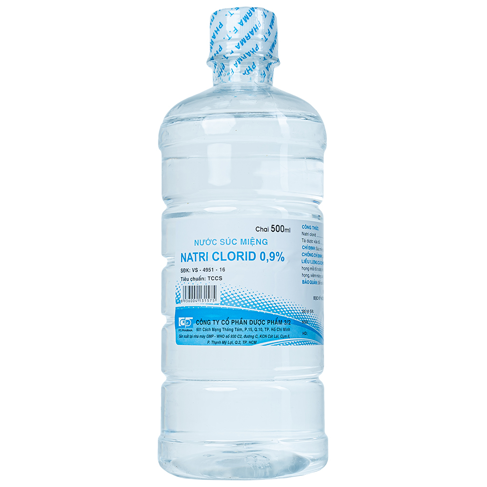 Nước muối súc miệng 3/2 chai 500ml