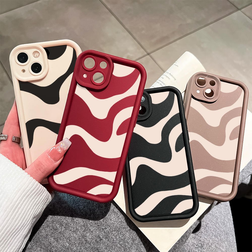 UCUC for Redmi 14C Back Cover Black White Stripes Ladder Camera Soft Rubber Protection Phone Case. 