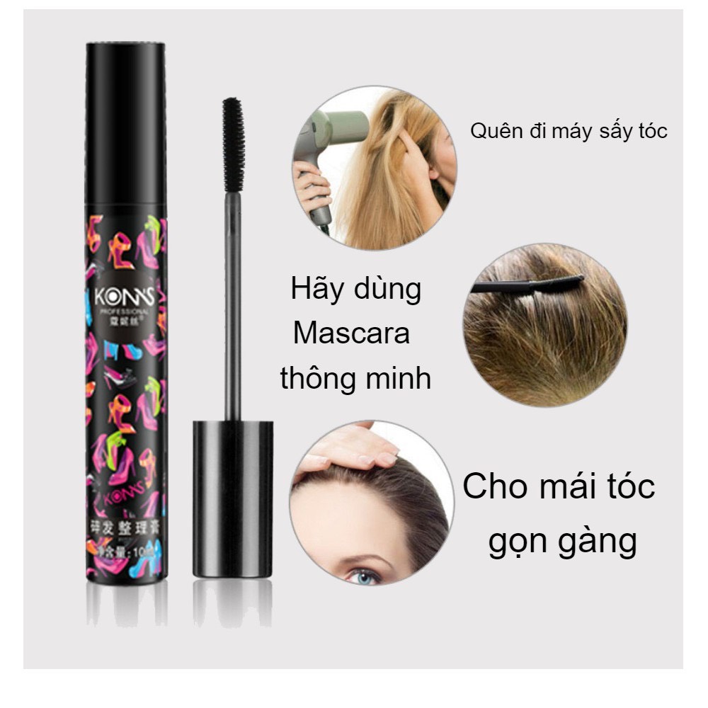 Mascara chải tóc con gọn vào nếp tạo kiểu tóc đẹp..