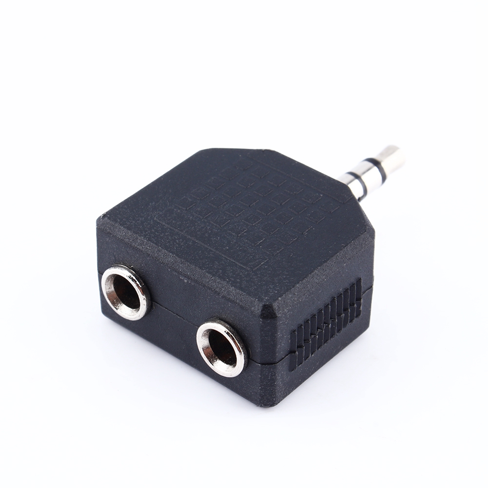 New 1X3.5mm Audio Plug Headphone Jack Adapter Headphone Earphone 1 to 2 Earbuds Double Adapter Splitter