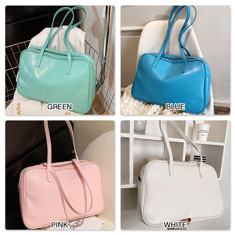 C & K Túi khoác vai dành cho nữ Preppy cặp mới phong cách khối lượng lớn Vai Túi màu trơn đa năng túi xách