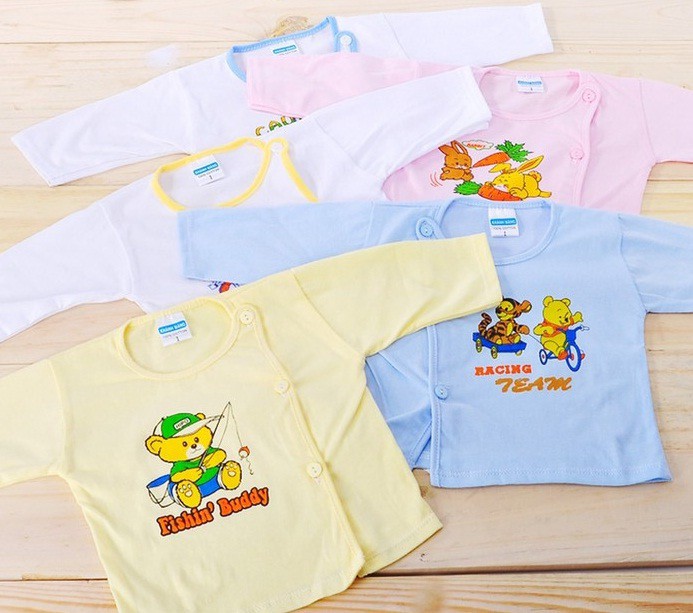 Áo sơ sinh khuy lệch chất cotton cực đẹp cho bé