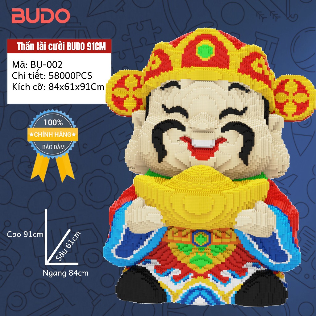 Thần tài cười toe toét 65cm 68cm mô hình lắp ghép lego ông thần tài cười 91cm 1m cỡ lớn