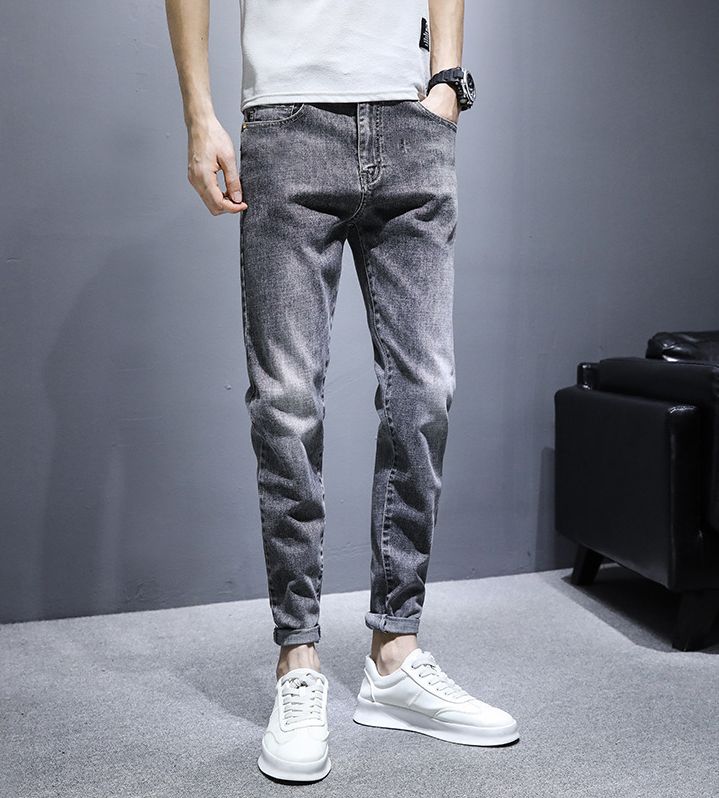 Quần jean nam cao cấp MÀU XÁM TRƠN có size đại  không xù lông, không ra màu, chất giãn tốt v2-28