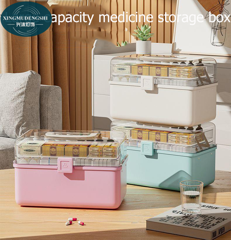 Medicine box for family use, large capacity, simple,Modern,multi-layer moisture-proof medicine box, multifunctional medical storage, medicine small medicine box