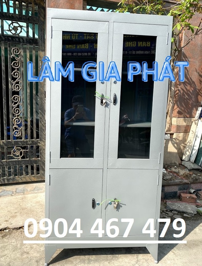 Tủ sắt hồ sơ văn phòng kính bằng sắt mới 100%