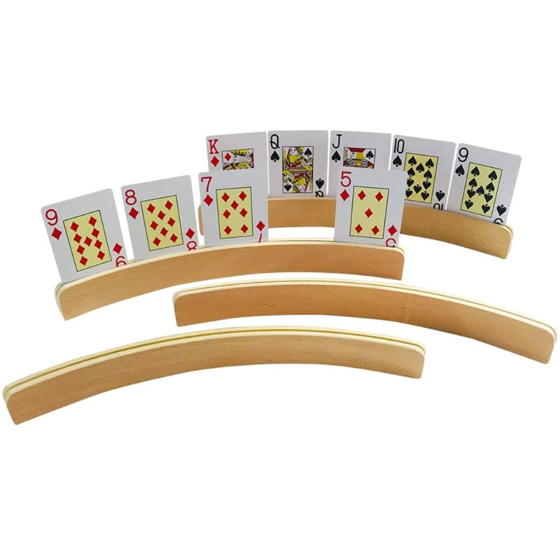 【Hot demand】【Hot demand】1Pc Wooden Hands-Free Playing Card Holder Board ...