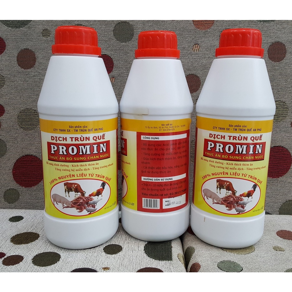 DỊCH TRÙN QUẾ PROMIN DÙNG CHO HEO CHAI 1 LIT